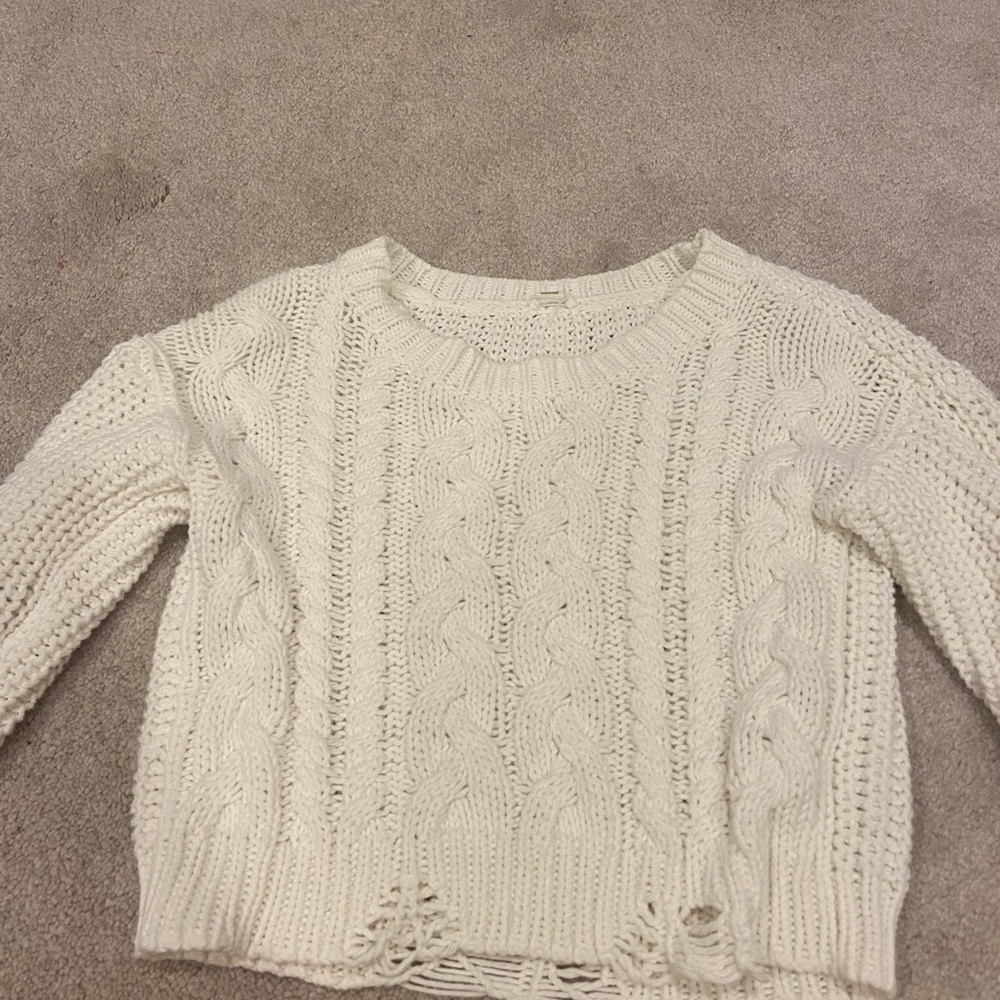 Garage White cropped sweater